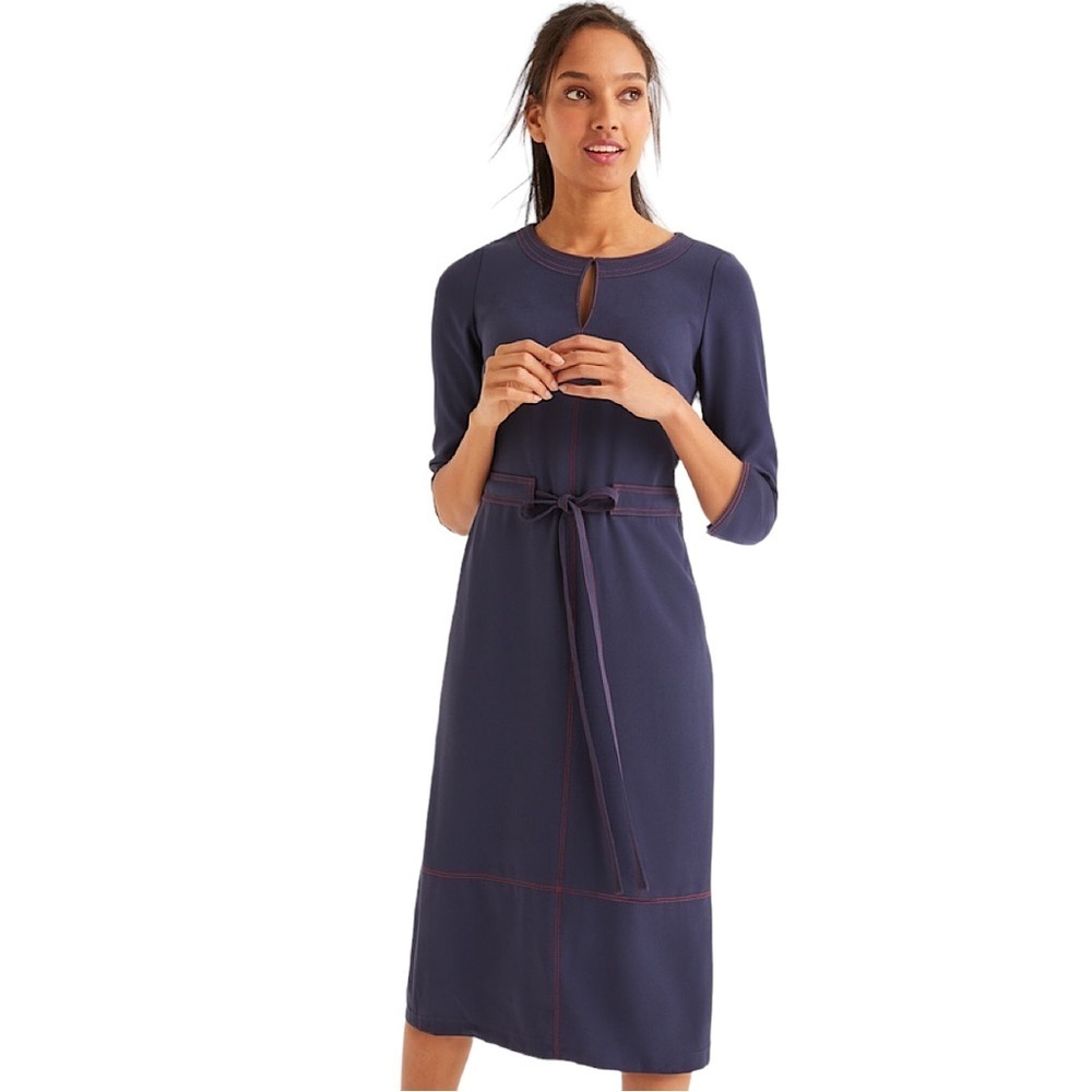 BODEN Addie Waist Tied Sheath Midi Dress